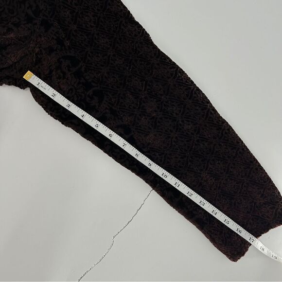 Chico's Sheer Velvet Geometric Long Sleeve Button Down Shirt Blouse Top Size 2 - Picture 9 of 10